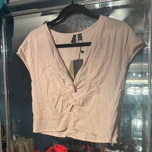 Elegant Pink Knot Front Top